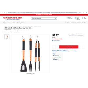 [P.C.Richard&Son] MR. BAR-B-Q 3 Piece Sure Grip Tool Set [YMMV] $9.97