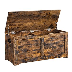 VASAGLE Wood Storage Chest w/ 2 Safety Hinges(Rustic Brown, 15.7"D x 39.4"W x 18.3"H) $59.48 + Free S&H at Amazon