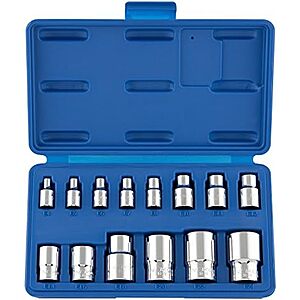 $12.40* | 14-Piece NEIKO E-Torx Socket Set, External Torx Socket, E4 to E24, 1/4”, 3/8” and 1/2” Drive (04300A) at Amazon