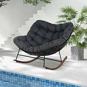 Grand Patio Royal Collection Indoor & Outdoor Rocking Chair with Items Included, Dark Gray $149.99