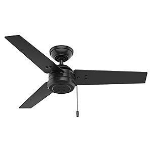 Hunter Fan 44 inch Contemporary Matte Black Outdoor Ceiling Fan with Pull Chain (Renewed) $64.99