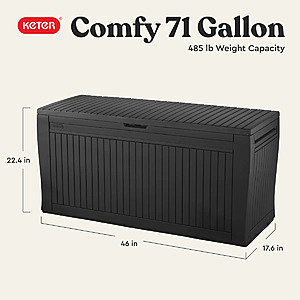 [AC]Keter Comfy 71 Gallon Durable Resin Outdoor Storage Deck Box(Black) $44.49 + Free S&H at Wayfair