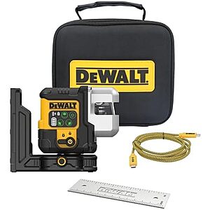 [AC] $309.93 | DEWALT USB Rechargeable Green 3X180° Line Laser Base Kit (DCLE14301GB) at Amazon