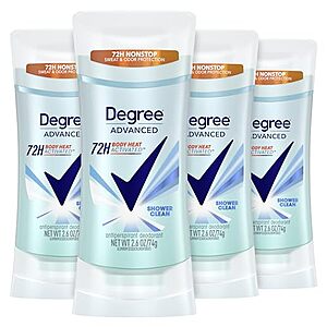 [SnS, AC] $8.97* | 4-Pack 2.6-Oz Degree Advanced Antiperspirant Deodorant at Amazon