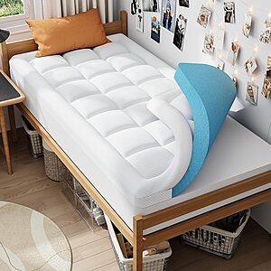 ELEMUSE Twin XL College Dorm Essentials 3 Inch Memory Foam Mattress Topper $79.99