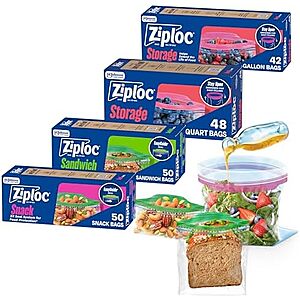[SnS, AC] $13.06 | Ziploc Food Storage & Sandwich Bags Variety Pack, 190 Total Bags at Amazon