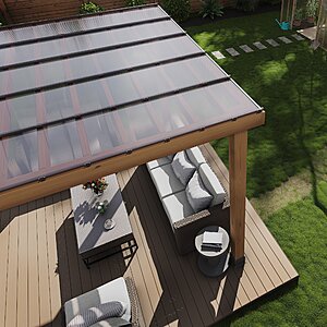 $599: AmeriLux 10' x 10' Multiwall Pergola Kit, Bronze Polycarbonate Roof Panels at Lowe's, Free Pickup