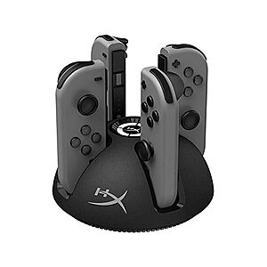 HyperX Chargeplay Quad - 4-in-1 Joy-Con Charging Station for Nintendo Switch with LED Indicators, USB Connection $12.99