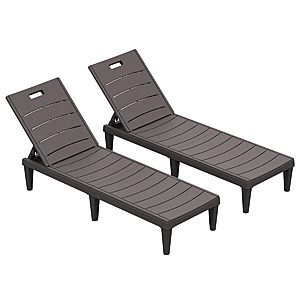 2 Pack Arlmont & Co. Outdoor Patio Waterproof Chaise Lounge Chairs(Dark Brown) $98.99 + Free Shipping at Wayfair
