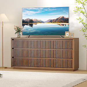 Latitude Run 58" 9-Drawer Fluted Dresser Wood Storage Chest(Natural) $146.99 + Free S&H at Wayfair