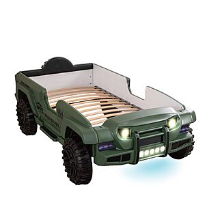 Furniture of America Offroad Modern Twin Off Road Race Car Bed for Kids, Remote Control Led Lights with Sound Effects, various colors, from $1383.12