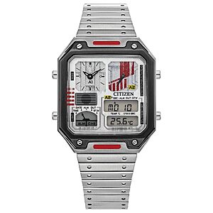 Citizen Men's Star Wars Rebel Pilot Vintage Ana-Digi Quartz Stainless Steel Watch, Rectangular $426.29