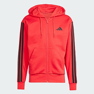 adidas men Essentials 3-Stripes Fleece Hoodie(XS~2XL, Pure Ruby / Black) $21 + Free Shipping at ebay