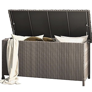 Grand patio 108 Gallon Deck Storage Box Indoor Outdoor Wicker Bin $130 + Free Shipping $129.99