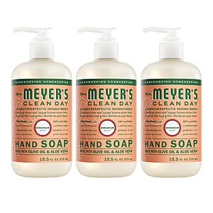 3 Pack 12.5oz MRS. MEYER'S CLEAN DAY Liquid Hand Soap(Geranium) $8.65 + Free S&H w/ Prime or $35+