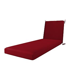 California Umbrella Outdoor Chaise Lounge Cushion, 24 x 78 Inch, Premium Outdoor Densified Fiber, Jockey Red $67.13