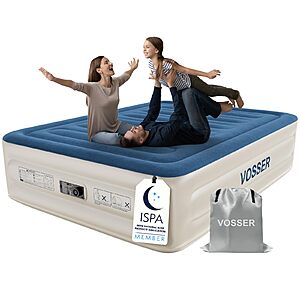 $66.49 FS AMAZON VOSSER Air Mattress Queen with Built in Pump,18'' Raised Blow Up Bed,800lb