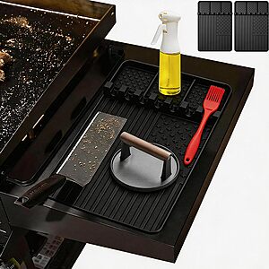 $10 (FS at $25) AMAZON 2 PCS Silicone Griddle Tools Mat for Blackstone,Grill BBQ Caddy Utensils