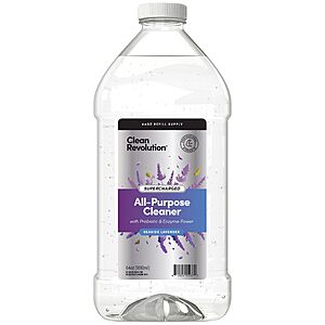 Clean Revolution All Purpose Cleaner Refill with Smart Probiotic + Enzyme Complex, Multi-Surface Kitchen Bathroom & Floor Cleaner, Seaside Lavender, 64 Fl oz (Pack of 1) $6.36