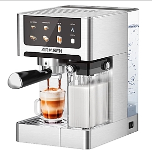 AIRMSEN BCM2308-WL 20 Bar Cappuccino Latte Machines with Automatic Milk Frothe "Open Box" @ $38.39"