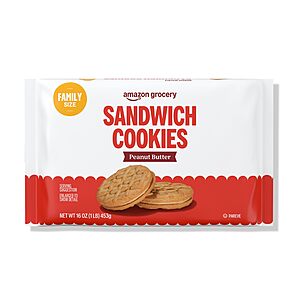 Amazon Grocery, Peanut Butter Sandwich Cookies, 1 Lb $2.52 or less
