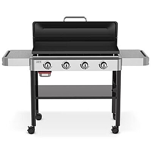 Weber 36 in. Rust-Resistant 4-Burner Liquid Propane Gas Flat Top Griddle with Side Tables & 756 sq. in. Cooking Surface - Black $449.99