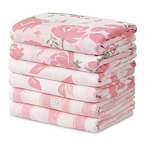 6-Pack GLLQUEN BABY Muslin Swaddle Blankets for Newborn (Flower) $11.99 + Free Shipping w/ Prime or on $35+