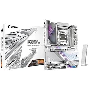 $339.99* | GIGABYTE X870E AORUS Master X3D ICE AMD AM5 LGA 1718 ATX Motherboard 10GbE at Amazon