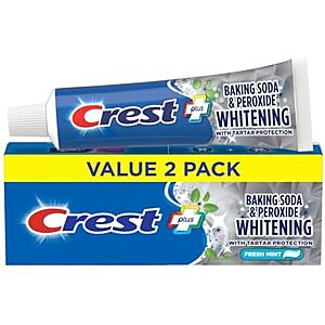 [SnS] $4.27* | 2-Pack 5.7-Oz Crest Baking Soda & Peroxide Whitening Toothpaste (Fresh Mint) at Amazon