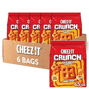 [SnS, AC] $8.01 | 6-Pack 6.5-Oz Cheez-It Crunch Cheesy Baked Snacks (Kick'n Nacho Cheese) at Amazon
