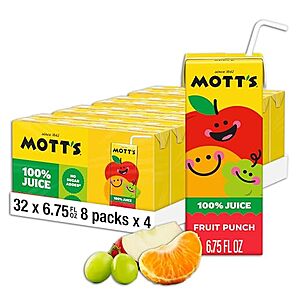 [SnS] $9.57 | 32-Pack 6.75-Oz Mott's 100 Percent Fruit Punch Juice at Amazon