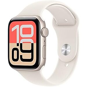 [Resale, AC] $186.25 | Apple Watch SE 3 [GPS 44mm] Smartwatch with Starlight Aluminum Case with Starlight Sport Band - M/L (Used - Like New) at Amazon