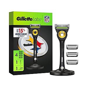 GilletteLabs NFL Steelers Edition Razor with 4 Refills & Magnetic Stand $8.63 + Free S&H w/ Prime at Woot!