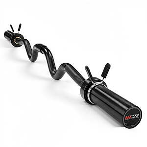 CAP 2-Piece Olympic Curl Bar w/ Collars (Black) $39.94 + Free Shipping