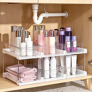 Sindcom 3 Pack 2 Tier Bathroom Under Sink Organizers $15.99 + Free S&H w/ Walmart+ or $35+