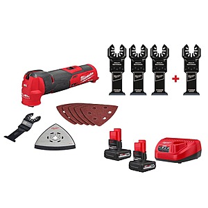 M12 FUEL 12V Oscillating Multi-Tool w/5.0Ah Battery 2-Pk Starter Kit & OMT Blade Set $197