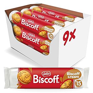 [SnS] $17.36 | 9-Pack 5.29-Oz Lotus Biscoff Sandwich Cookies (Biscoff Cream) at Amazon ($1.93 each)