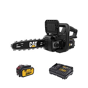 Cat DG230 18V Brushless 12” Chainsaw, Battery Chainsaw with Tool-Free Chain Tensioning, Electric Chainsaw Cordless, Battery & Charger Included $189