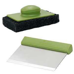 LITTLE GRIDDLE GK540 Heavy Duty Professional Grade Stainless Steel Blade Scraper and Restaurant Grade Scrubber for Cleaning Outdoor Gas or Charcoal Grill Griddles $5.39