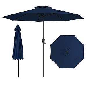 Tangkula 8.5 FT Outdoor Patio Umbrella, Modern Table Umbrella with 8 Heavy Duty Ribs, Vented Top & Crank Handle, Sun-proof Canopy, various colors $36.54