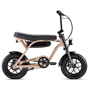 Schwinn Hurricane Compact Electric Bike, 30 Mile Range, 400W Peak Motor, Mechanical Disc Brakes, Ages 13+, 14" Wheels, Tan $559.99
