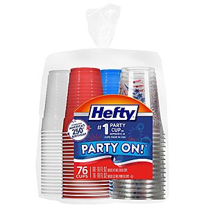 76-Count 16-Oz Hefty Party On! Variety Pack Disposable Cups (Red/White/Blue) $4.99 + Free Store Pickup at Target or Free Shipping on $35+