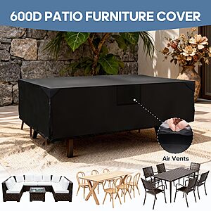 DUMOS Outdoor Furniture Cover Rectangular 108"L X 82"W X 28"H, various size & colors, from $24.65