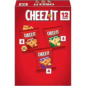 $5.29 | 12-Pack 1.01-Oz Cheez-It Cheese Crackers (Variety Pack) at Amazon
