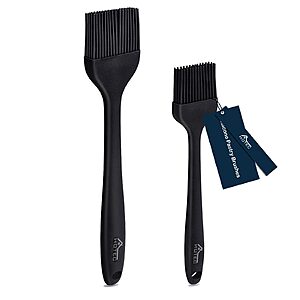 HOTEC 2-Pack 600℉ Heat Resistasnt Basting Brushes, BPA Free Silicone Pastry Brush, Spread Oil Butter Sauce Marinades for BBQ Grill Barbecue Baking Dishwasher Safe $5.99