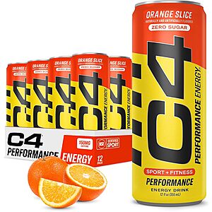 12-Pack 12-Oz C4 Zero Sugar Performance Energy Drinks (Orange Slice) $11.54 w/ S&S + Free Shipping w/ Prime or on $35+
