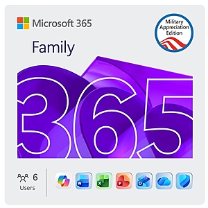 Veterans/Military: Microsoft 365 Family Military Appreciation Edition 12-Month Subscription $79.99