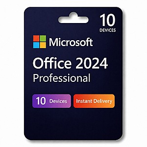 Microsoft Office Professional 2024 for Windows 10/11 (Instant Delivery, 10 PC) $39.99