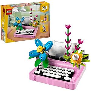 $19.19 | 363-Piece LEGO Creator: 3 in 1 - Typewriter with Flowers (31169, 2025) at Amazon