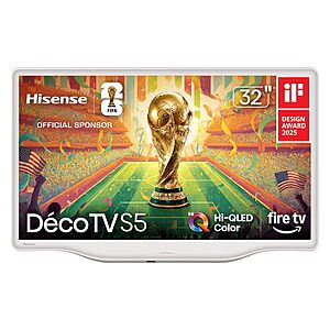 32" Hisense S5 DécoTV Hi-QLED FHD 60Hz Smart Fire TV (32S5QF) $179.99 + Free Shipping